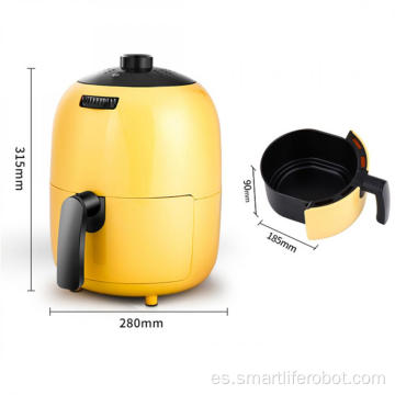 Freidora de aire amarilla para uso doméstico de 2,5 l